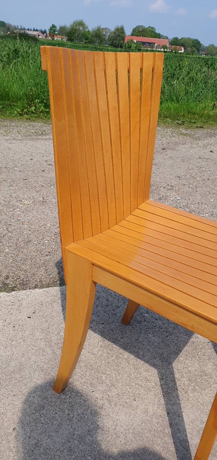 Set 4 - plywood beech dining chair Dutch design postmodern