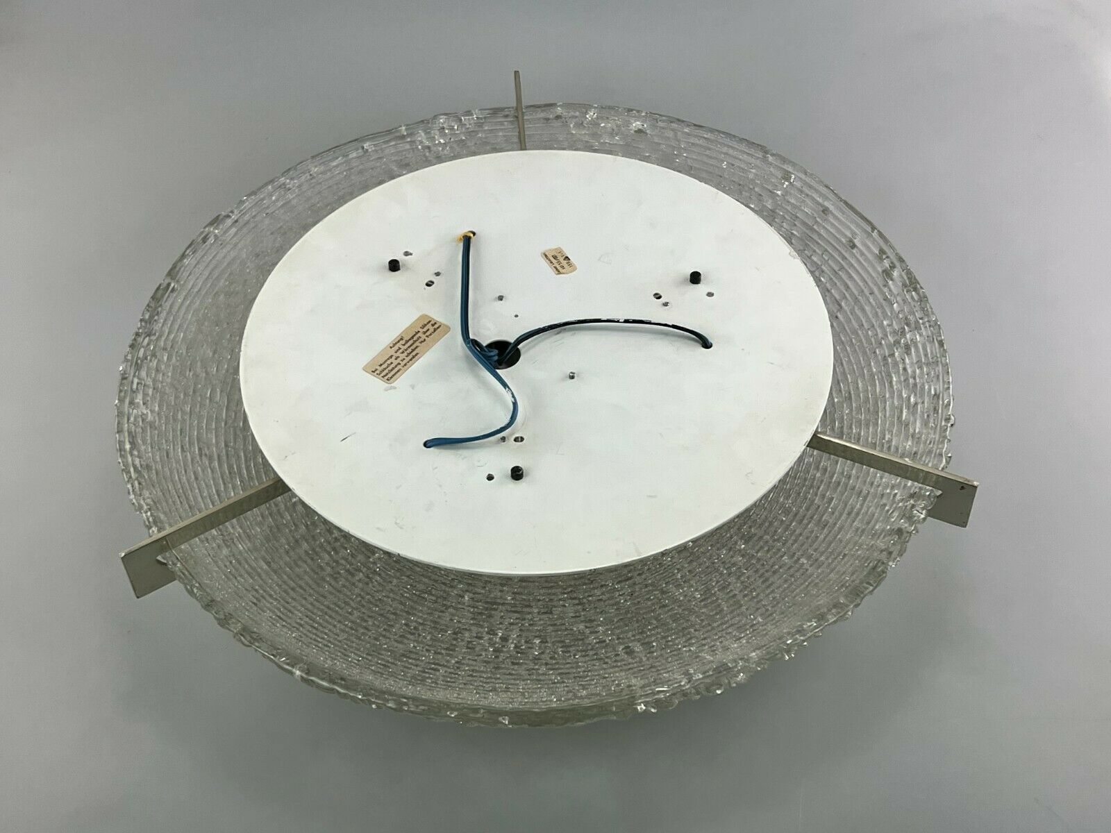 60s 70s Lamp Luminaire Plafoniere Flush Mount Ice Glass Kaiser Leuchten