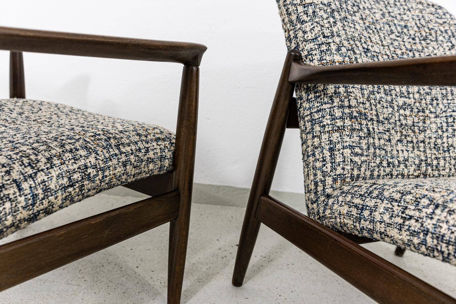 Pair of vintage armchairs GFM-64 by Edmund Homa, GFM, Poland, 1960s