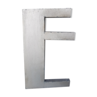 Letter E Art deco gray zinc