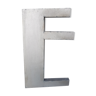 Letter E Art deco gray zinc