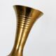 Solid brass Midcentury vase in trumpet shape with twisted details.