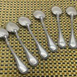 Set of 6 BOULENGER silver-plated melon spoons, pearl model