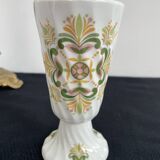 Vintage small vase stylized floral pattern porcelain ouragan ulysse paris, 1970s, france