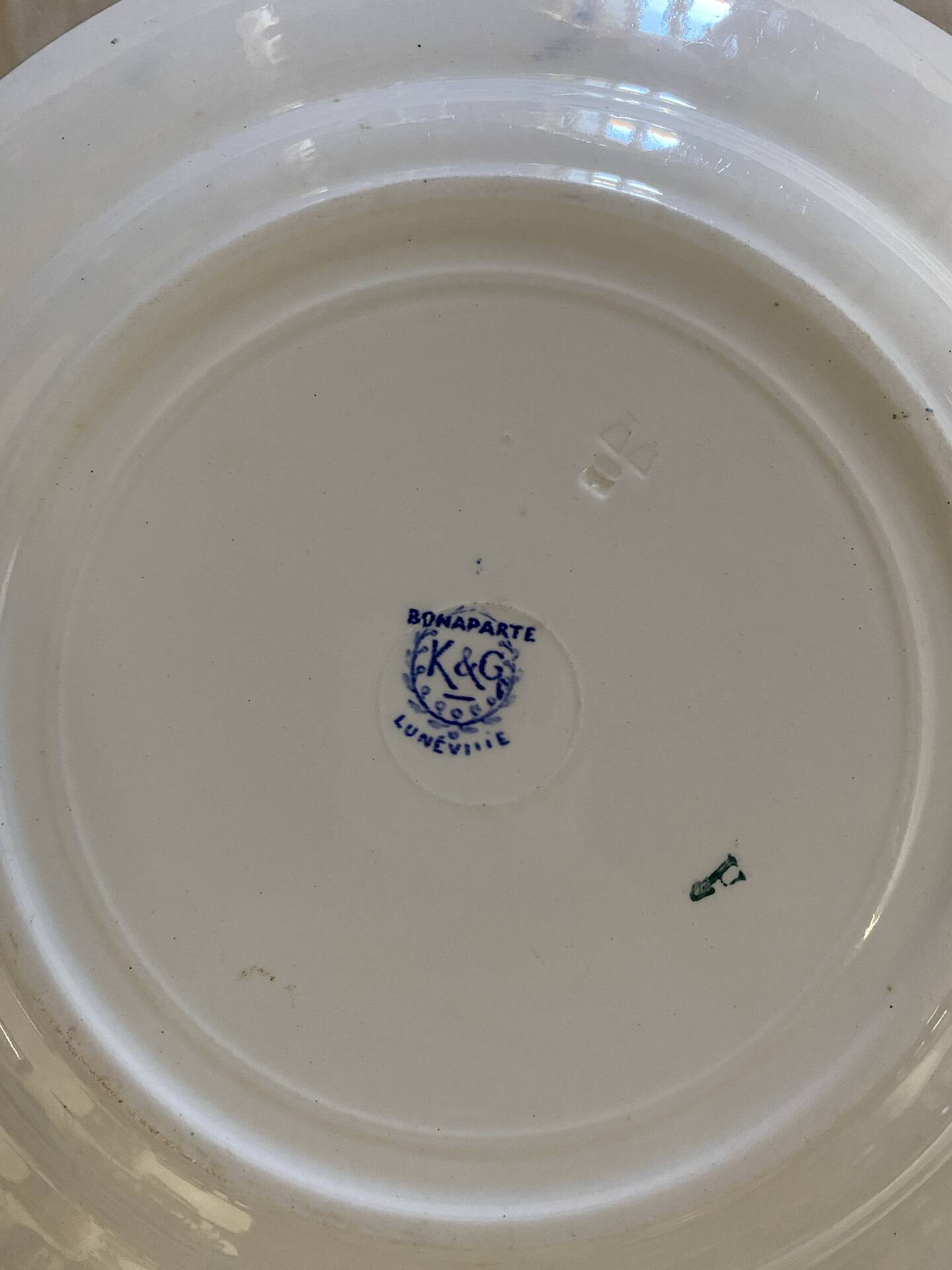 Round ironstone plate model Bonaparte KG Lunéville