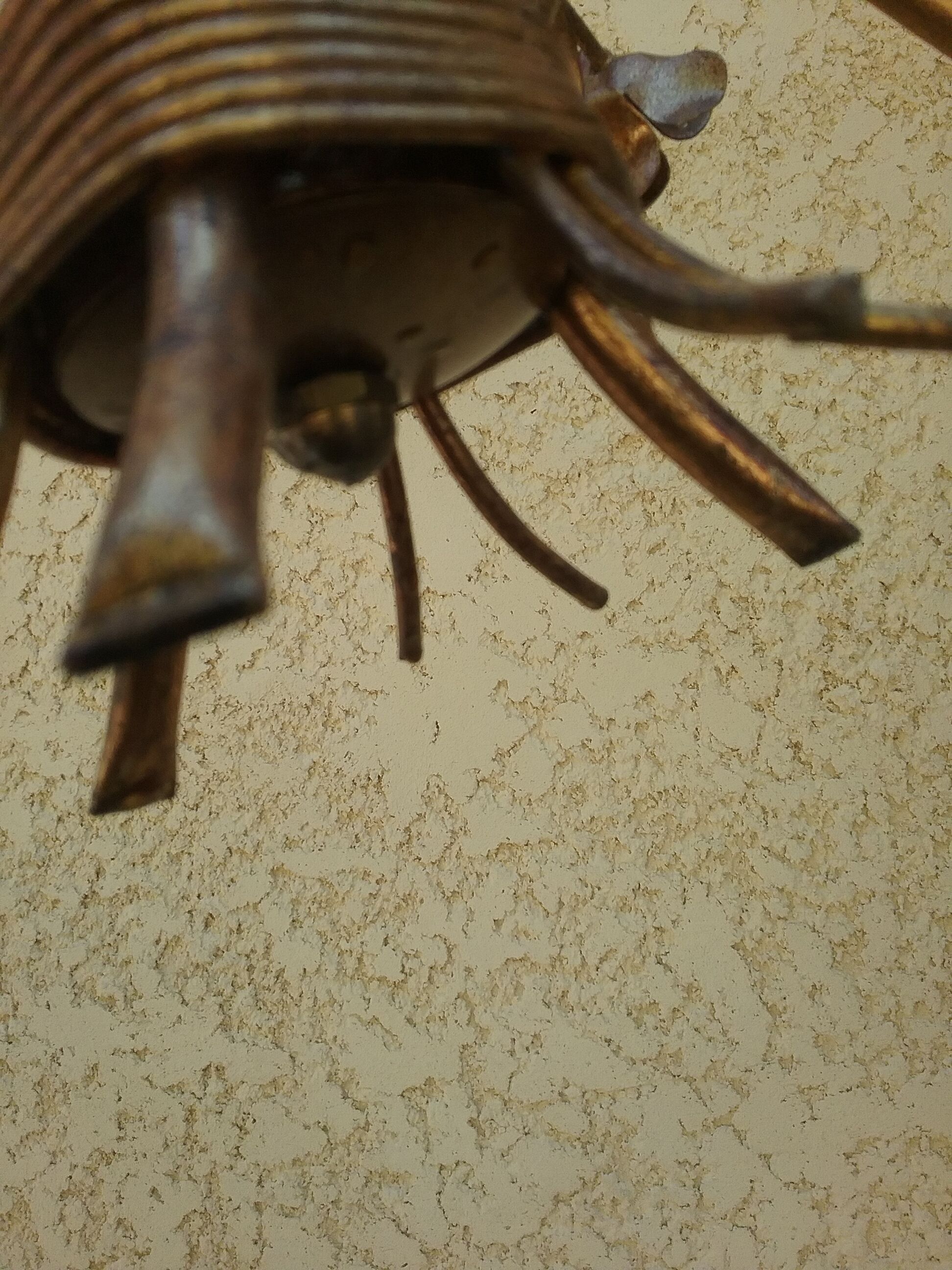 Golden metal ears of wheat chandelier