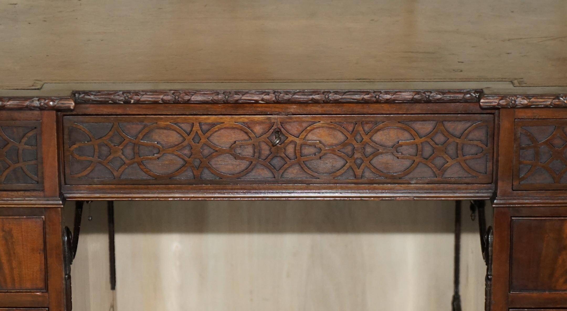 Thomas Chippendale Revival desk with a leather top