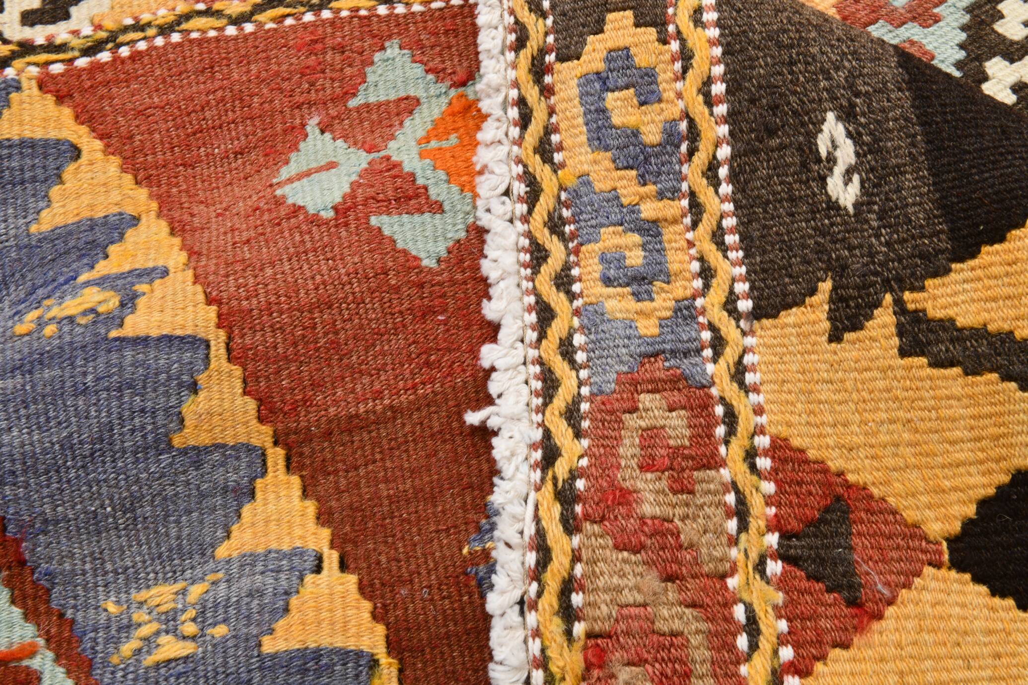 Red & Green Wide Turkish Runner Rug, 163x169cm