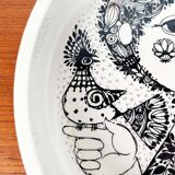 Modern Danish Flora bowl from the mid-century by Bjørn Wiinblad for Nymölle, Denmark, 1960s.