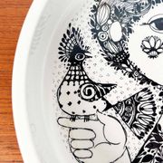Modern Danish Flora bowl from the mid-century by Bjørn Wiinblad for Nymölle, Denmark, 1960s.