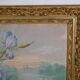 French School circa 1900 “Irises and dragonflies” Painted silk.