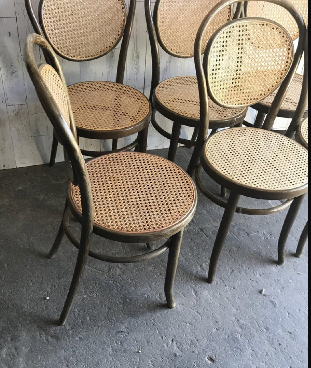 Dining Chairs in Wood Cane, Germany, 1960s, Set of 6