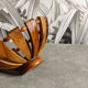 Openwork fruit cup in olive wood