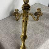 Deux bougeoirs muraux en bronze style Empire