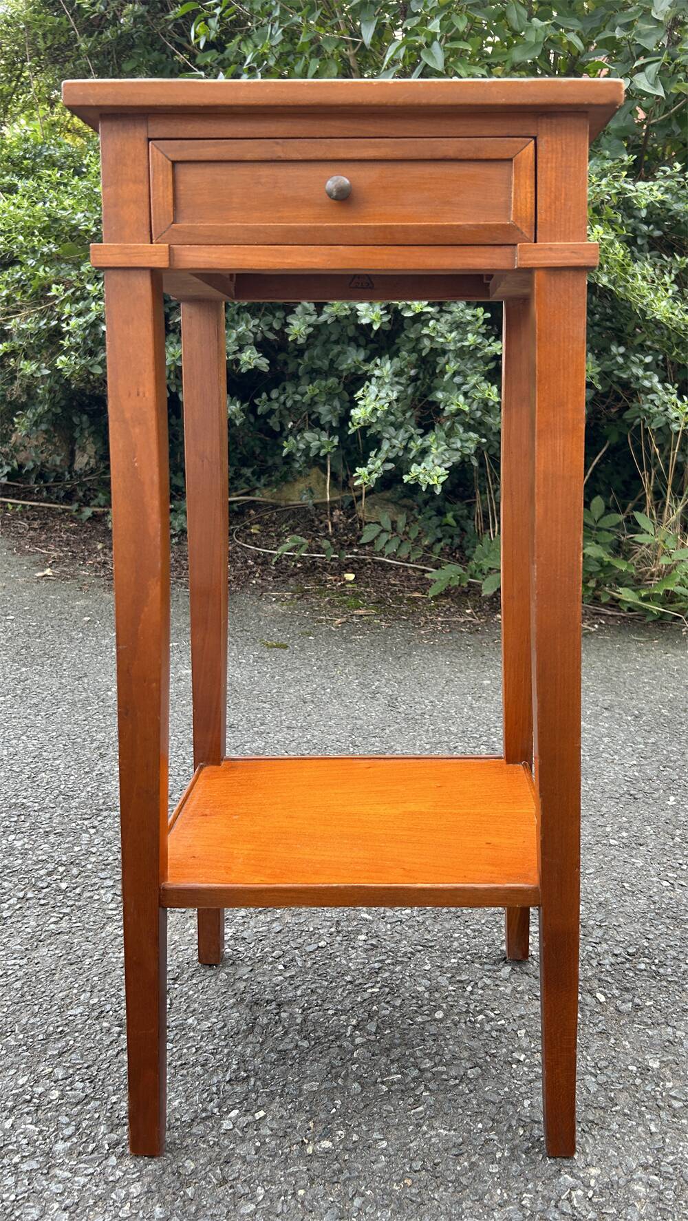 Cherry wood bedside table, vintage, 60s