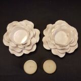 Duo de bougeoirs en céramique blanche
