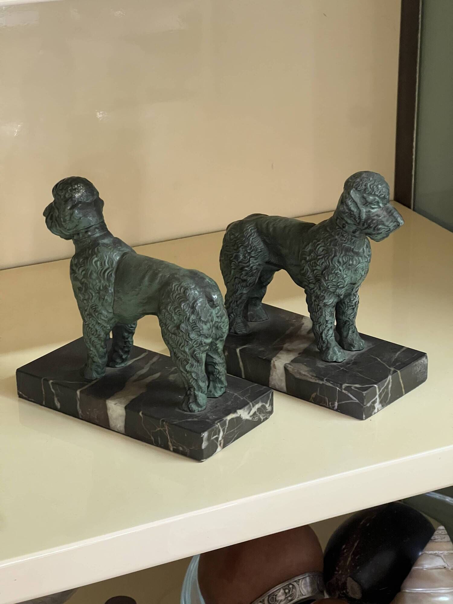 Art Deco poodle-shaped bookends