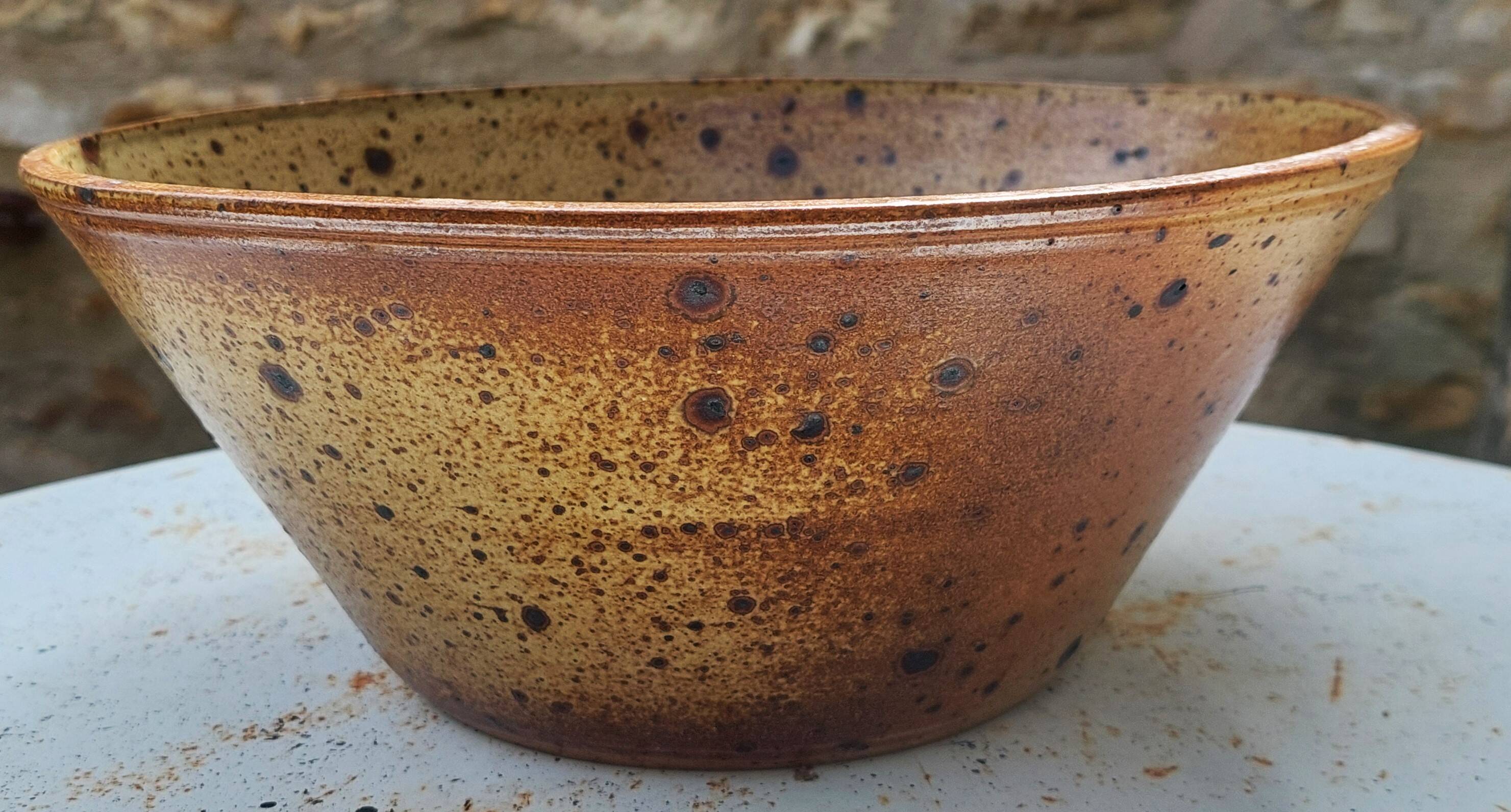 Saladier vintage grès pyrité