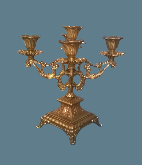 Chandelier five lights quadripod in golden regulator ~ late nineteenth