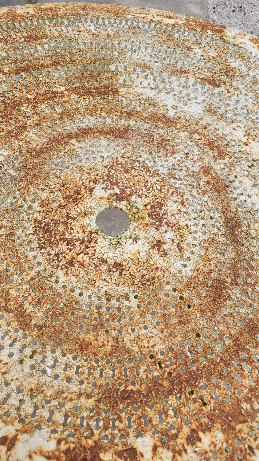 Round Wrought Iron Garden Table 1900s