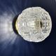 2 vintage brass and pressed glass wall lights Brutalist style 1960-70