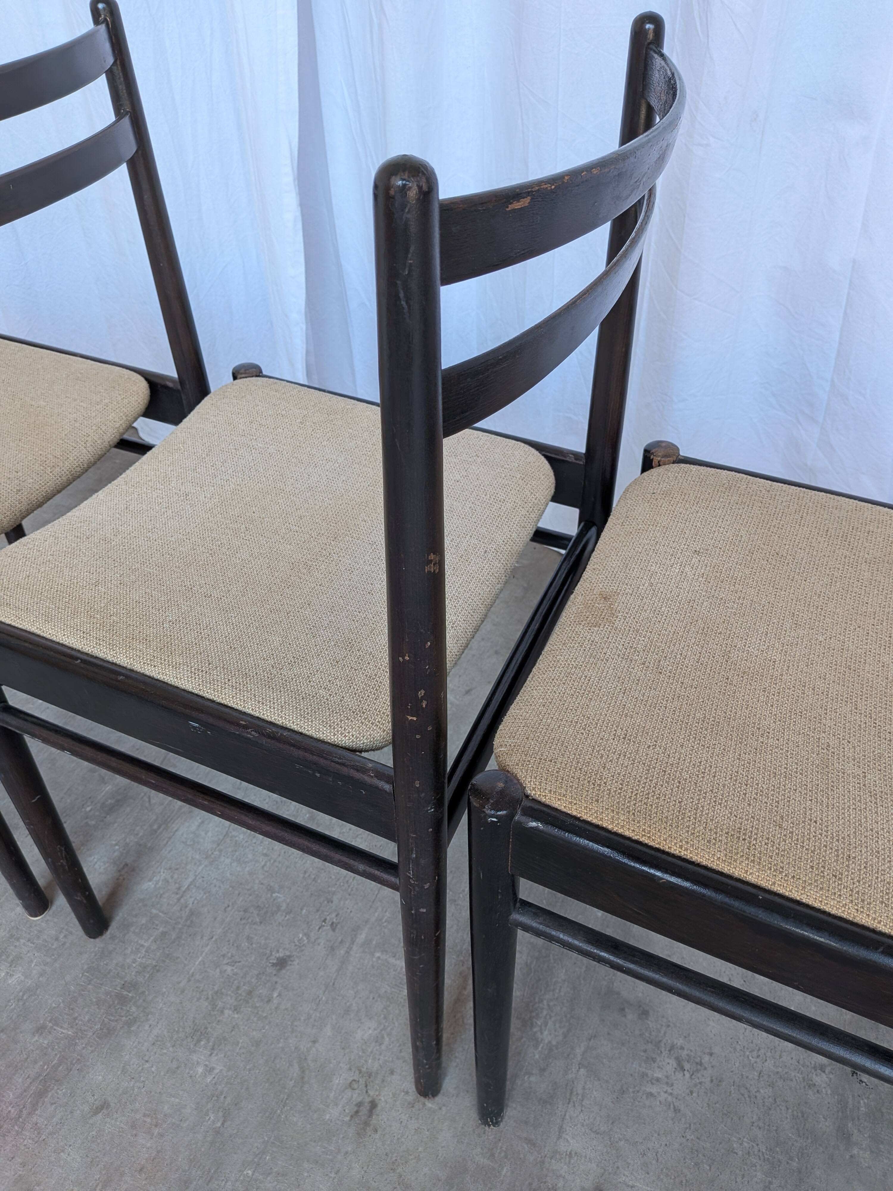 Ensemble de 6 chaises de salle à manger en bois de hêtre vintage / Style scandinave des années 50