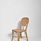 Ensemble de 4 chaises en rotin, années 1970.