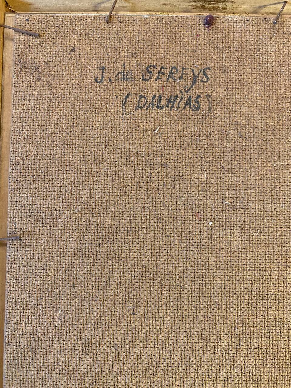 Still life with Dalhia signed J de Sereys, circa 1970.