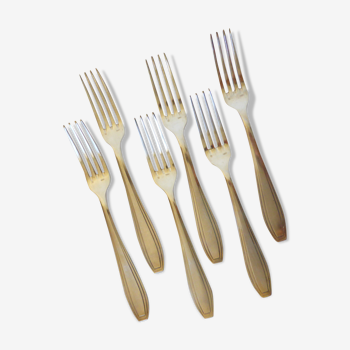 6 Apollo forks in silver-plated metal hallmarked 2106245