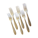6 fourchettes Apollo en métal argenté poinçonnées 2106245