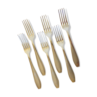 6 Apollo silver-plated metal forks hallmarked 2106245