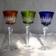 6 Baccarat glasses Piccadilly Model in colored crystal