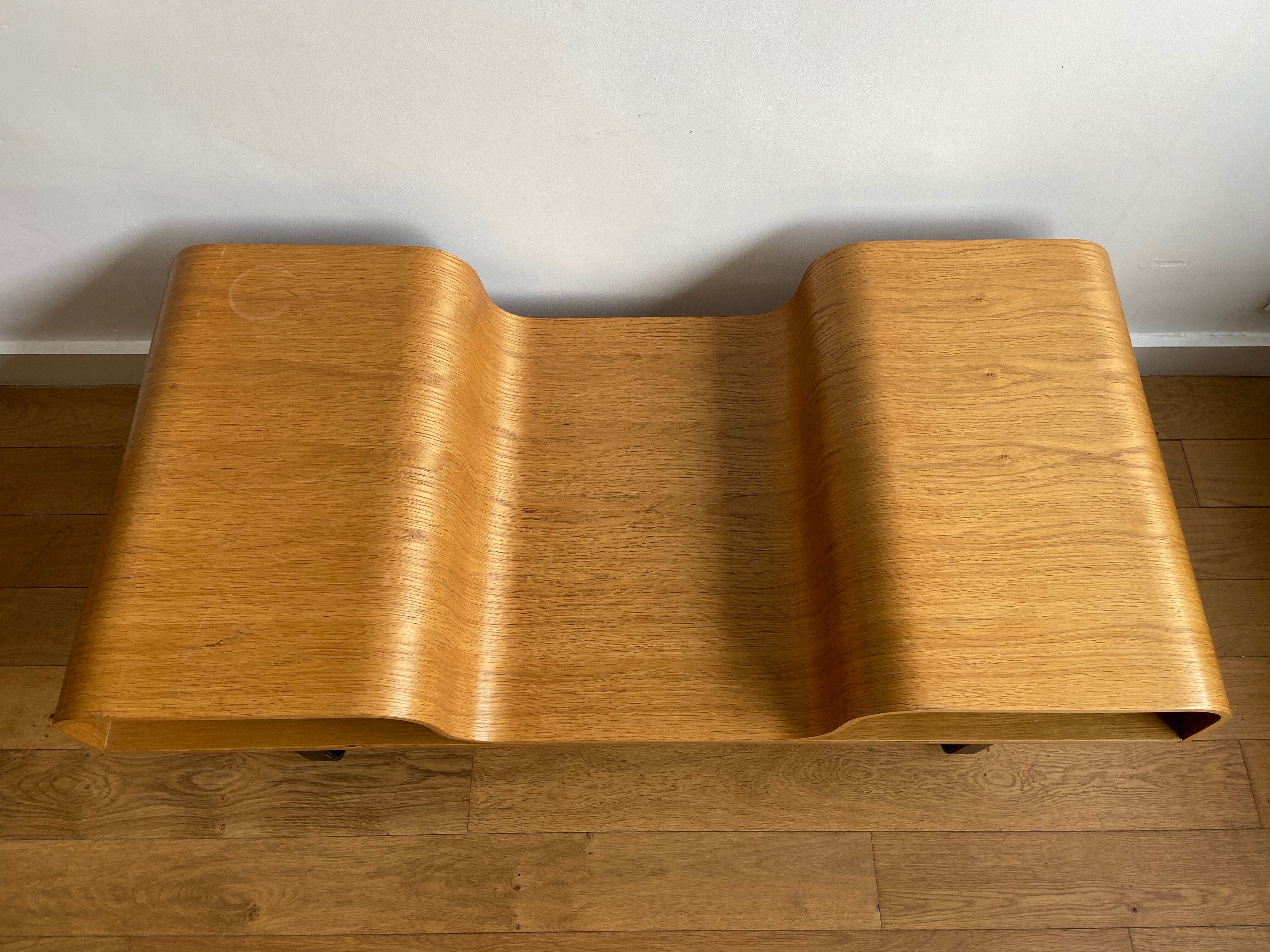 Scandinavian coffee table in wood and black metal