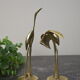 Pair of vintage brass heron