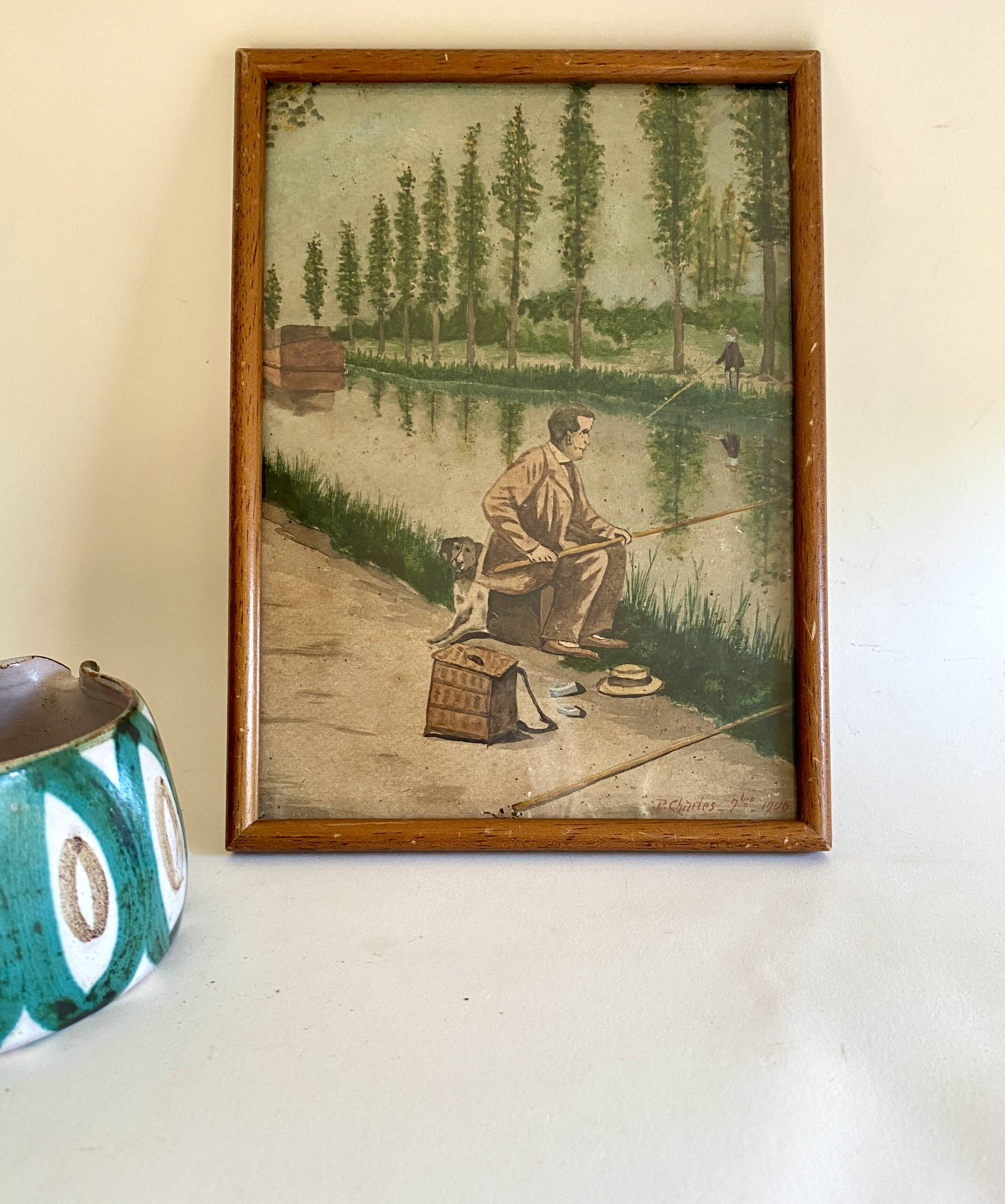 Painting from the 1900s, glass frame