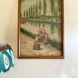 Painting from the 1900s, glass frame