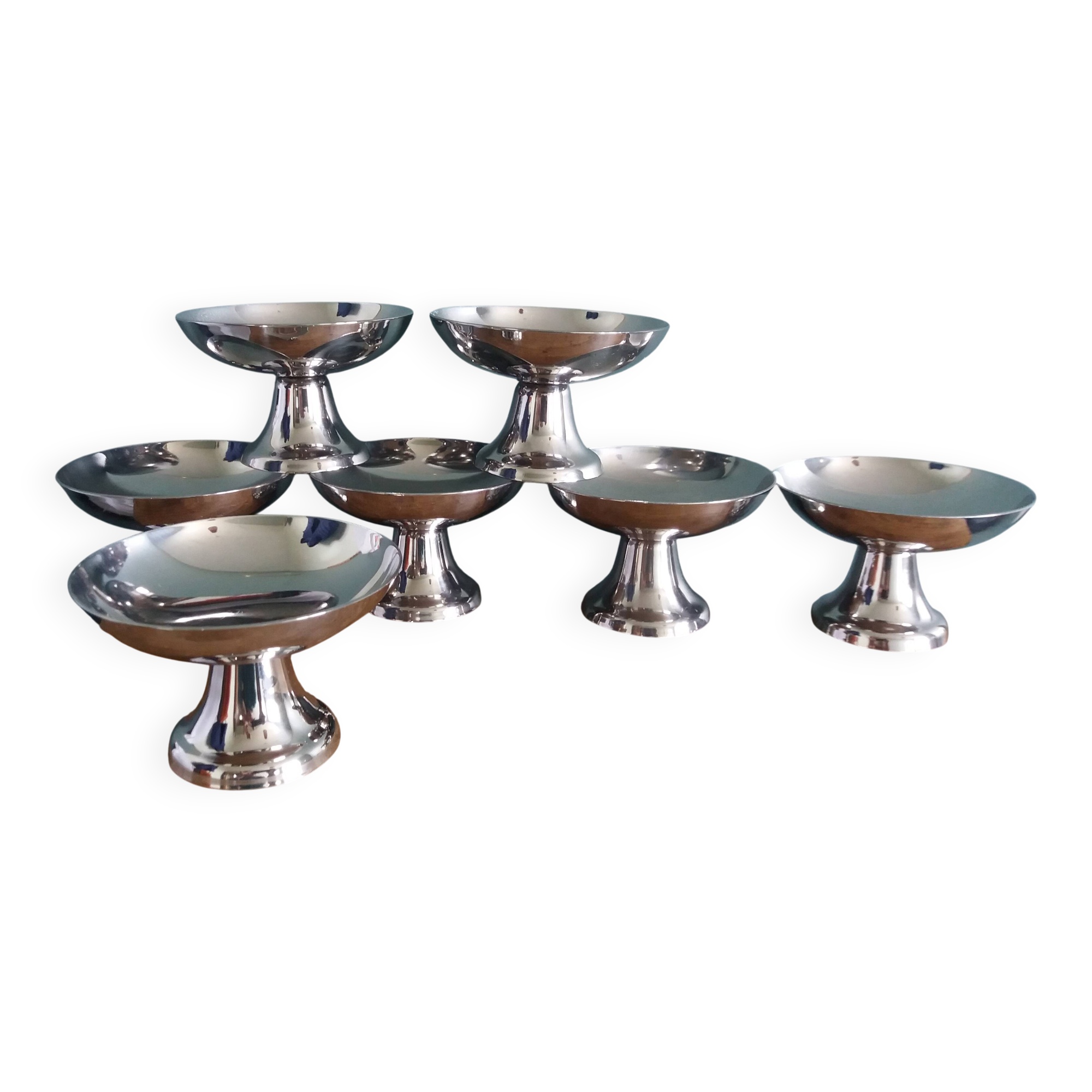 Guy Degrenne stainless steel ice cream bowls