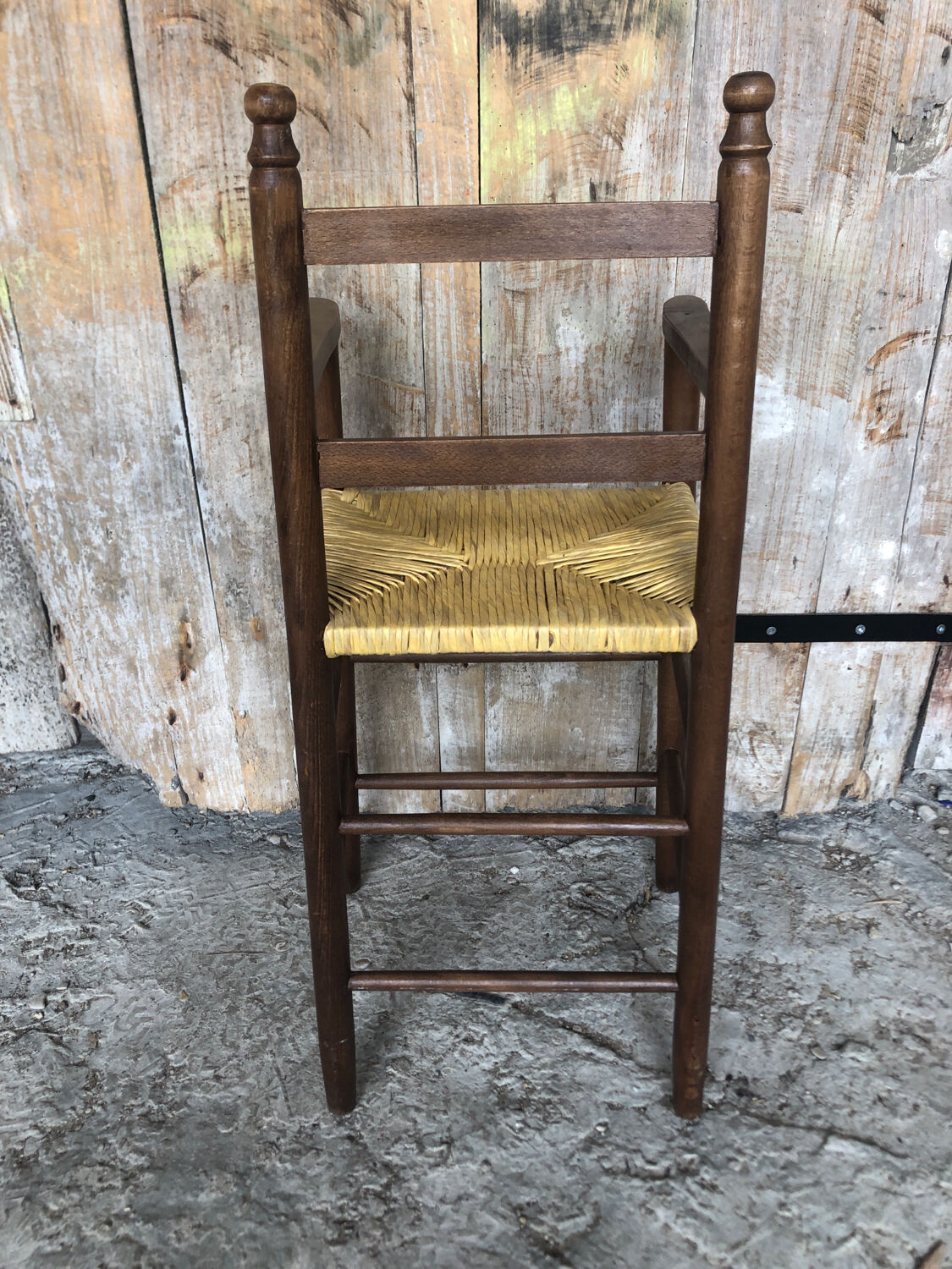 High chair baby wood & mulched seat