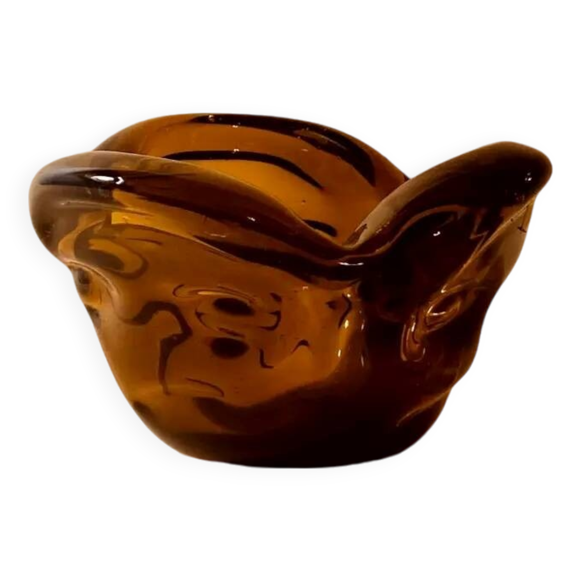 Vintage Modern Glass Bowl Gyula Budveszel Hungary 1990s