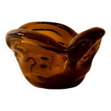 Vintage Modern Glass Bowl Gyula Budveszel Hungary 1990s