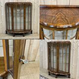 English Art Deco walnut showcase