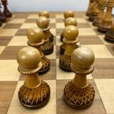 Old wooden chess game