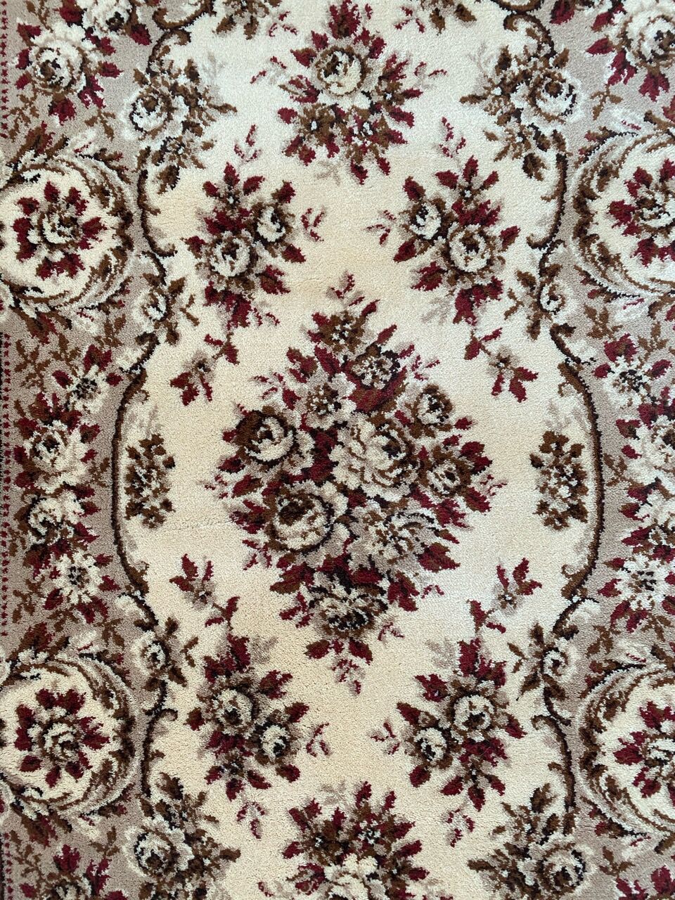 Aubusson-style mechanical carpet in 67x135 cm wool