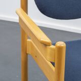 A Wilde & Spieth chair with armrests, solid wood from the 80s, 4 chairs available