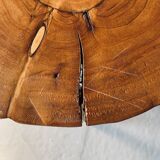 Brutalist tripod high stool - wood