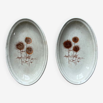 Ramekin dish Sarreguemines with thistle decoration