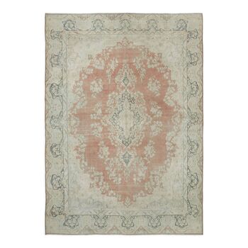 Handmade oriental 1980s 290 cm x 401 cm beige wool carpet