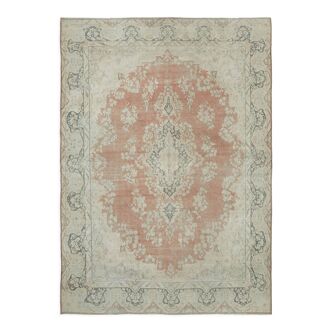 Handmade oriental 1980s 290 cm x 401 cm beige wool carpet