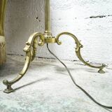 Tripod floor lamp in gilded bronze