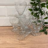 Set of 6 engraved wine glasses